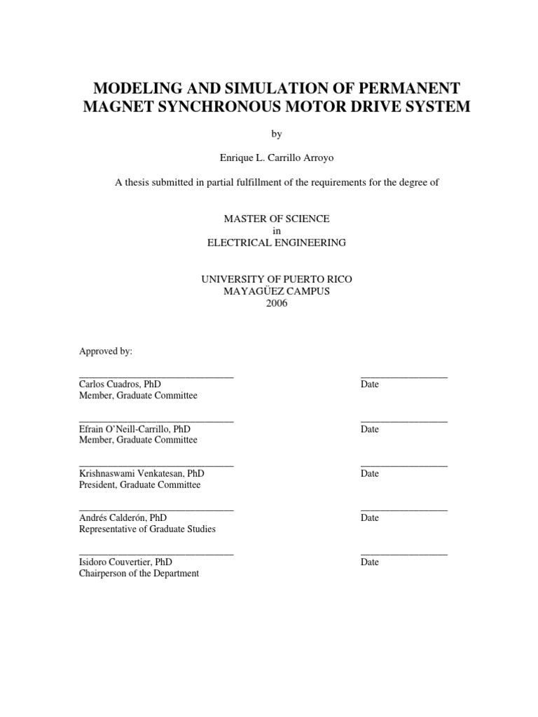 Simple PMSM Design Using MATLAB | PDF | Electric Motor | Power Inverter