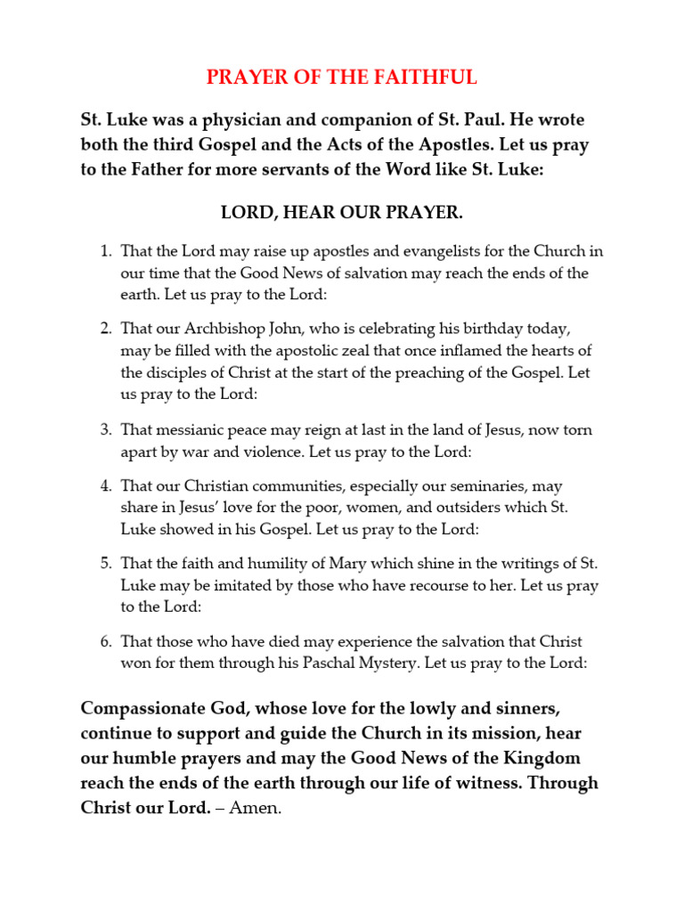 Prayer of The Faithful Luke PDF