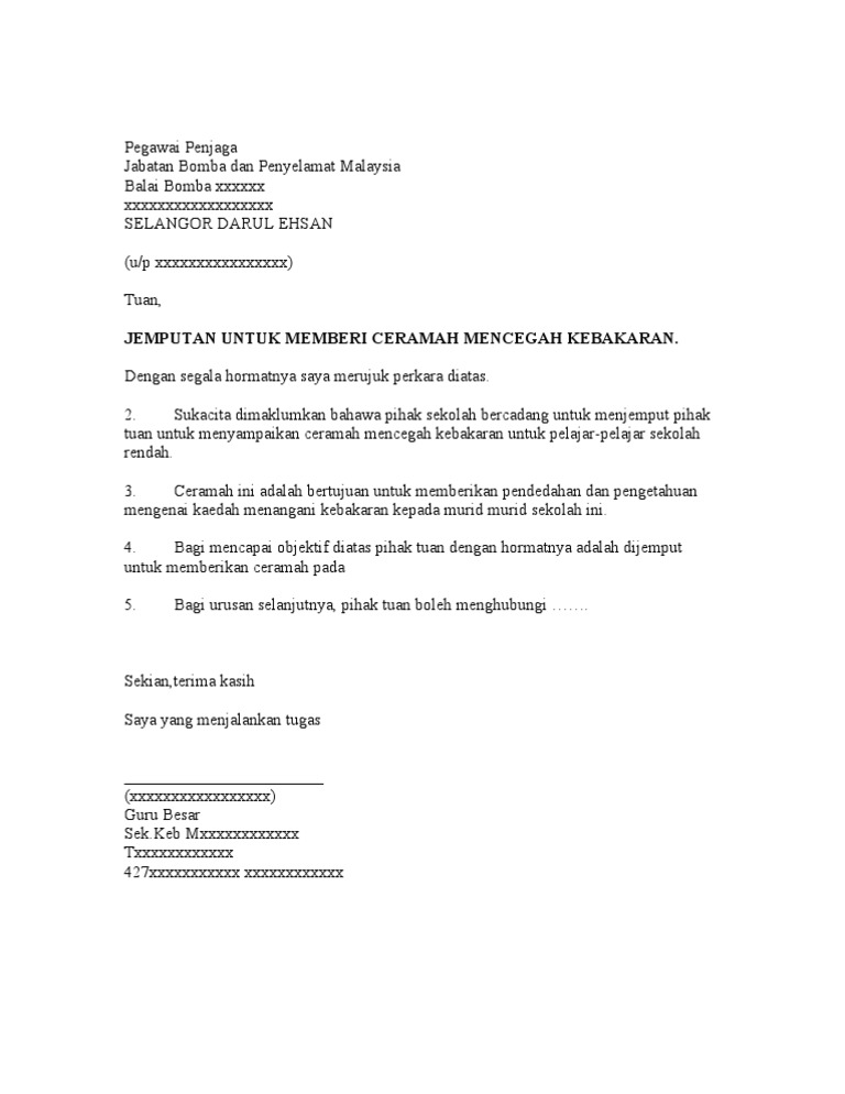 Contoh Surat Pangilan Ceramah Polis Pdf