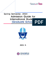 Spring 2024 JBNU Graduate School Admission Guide For International Students