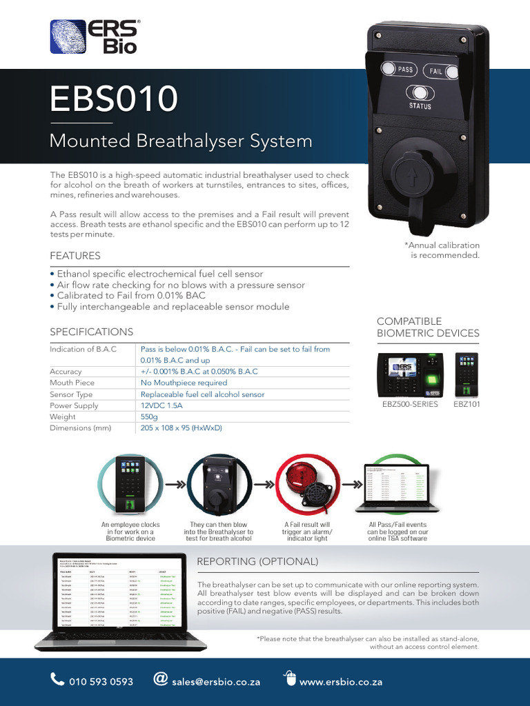 Industrial Breathalyser EBS010 Overview | PDF | Manufactured Goods ...