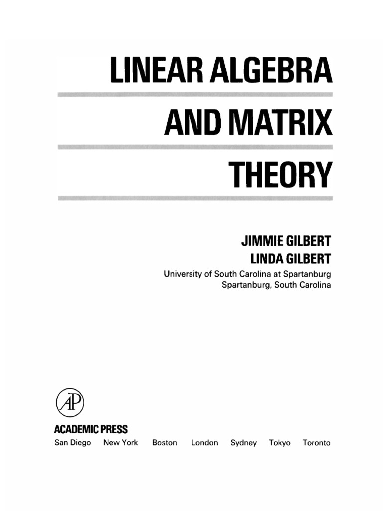 (Jimmie Gilbert and Linda Gilbert (Auth.) ) Linear | PDF | Vector Space ...