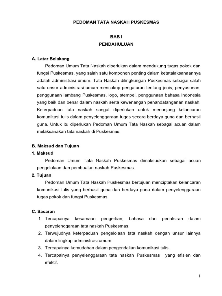 Pedoman Tata Naskah Puskesmas | PDF | Karier & Perkembangan | Bisnis