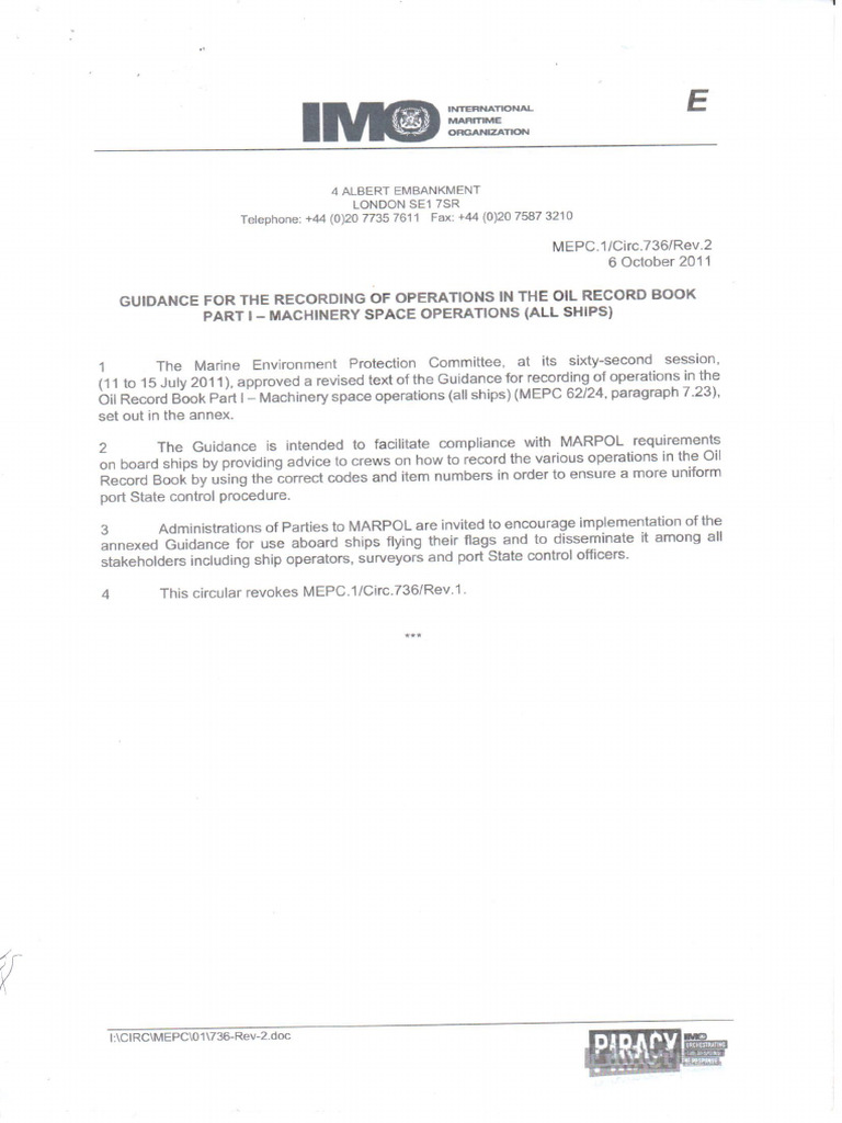 Guidance For The Recording of Operations in The Oil Record Book PDF