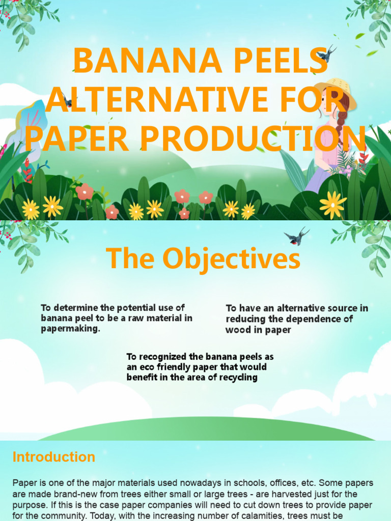 Banana Peels Alternative For Paper Production Research Capstone PDF