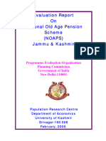 Evaluation Report On National Old Age Pension Scheme (NOAPS) Jammu and Kashmir