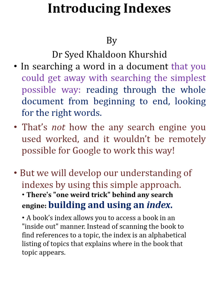 Creating an Index for Assignments | PDF | Search Engine Indexing ...