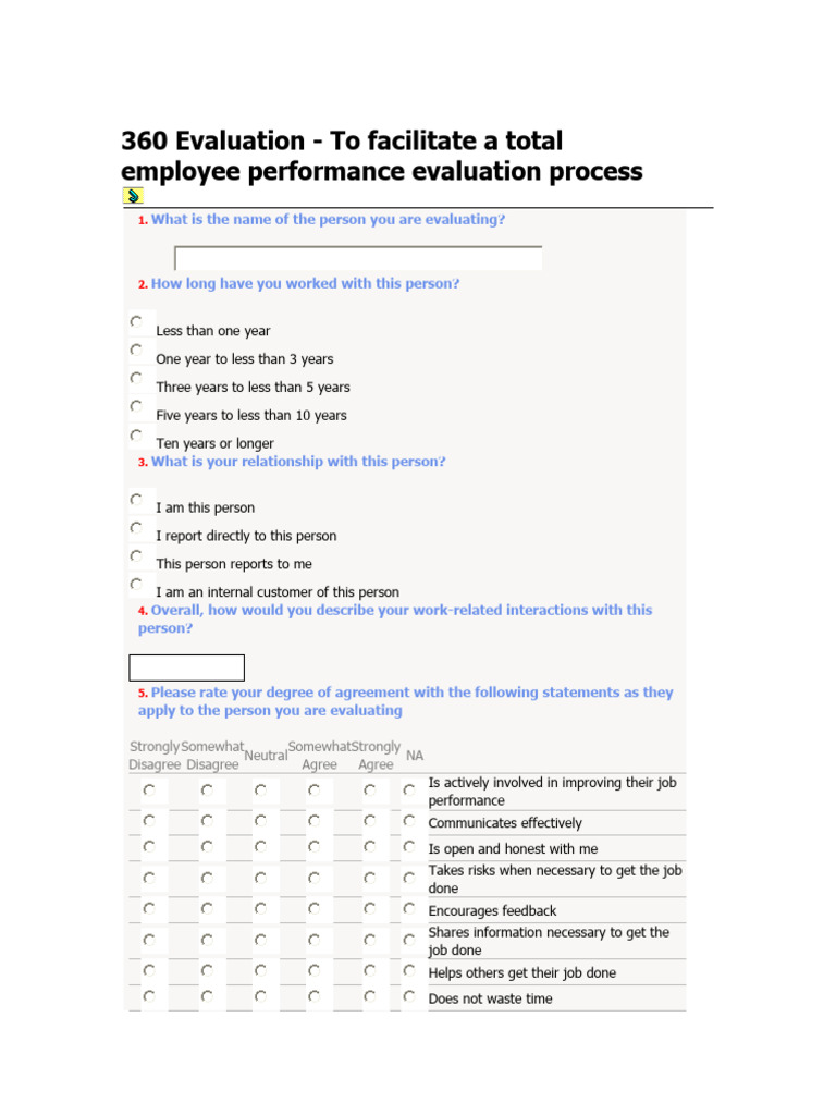360 Evaluation | PDF