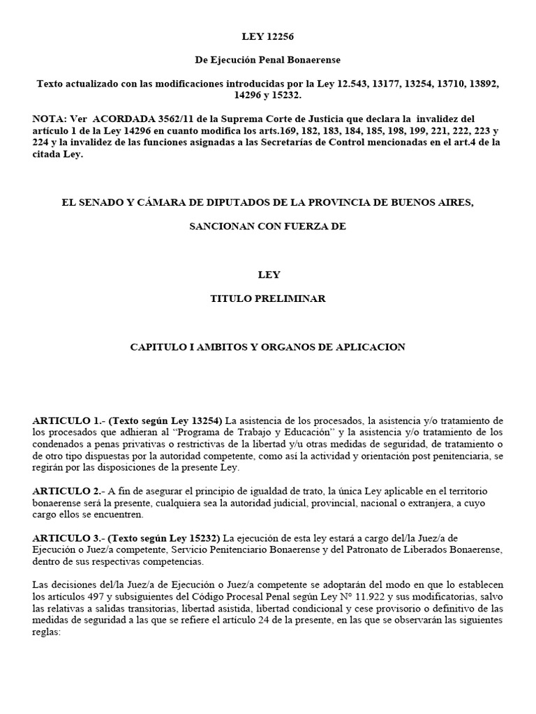 Ley 12256 Depb | PDF | Prisión | Apelación