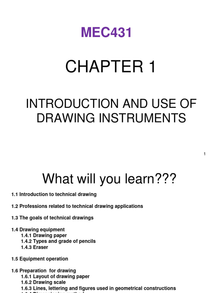 Chap. 1 Intro. & Use of Drawing Instruments PDF