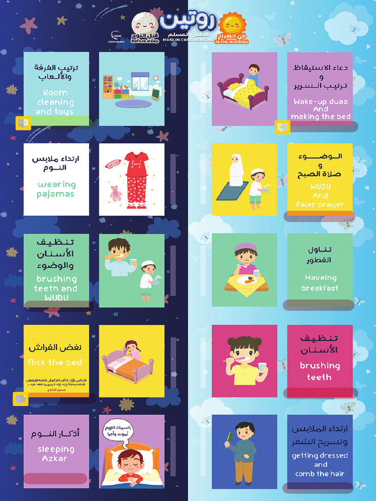 روتين الطفل المسلم Muslim Child daily Routine | PDF