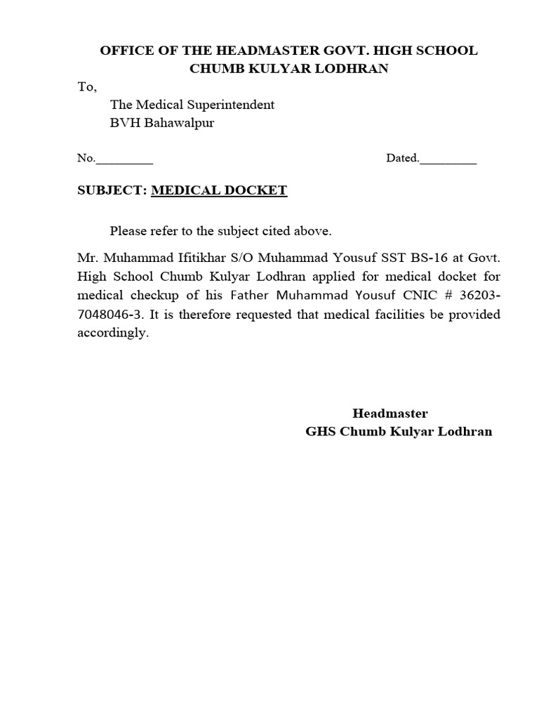 Medical Docket Application for Leave | PDF | Wellness