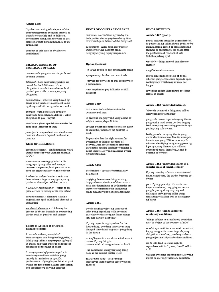 Chapter 8 Law On Sales