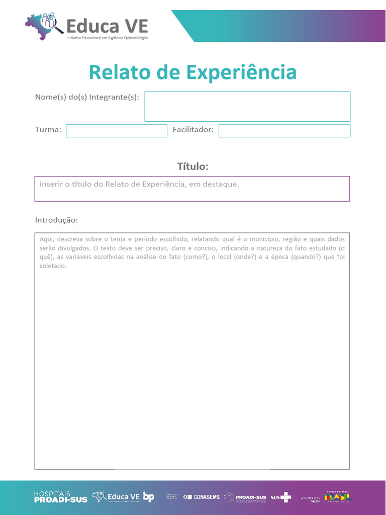 Template Relato de Experiencia | PDF