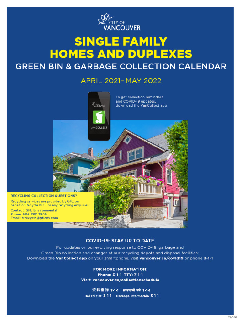Waste Collection Calendar Single Family PDF Public Services