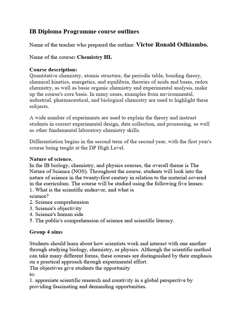 IB CHEMISTRY HL COURSE OUTLINE visual data 7