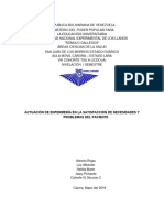 Actuacion de Enfermería Satisfacción de Necesidades Del Paciente