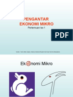 Pengantar Ekonomi Mikro: Pertemuan Ke-1