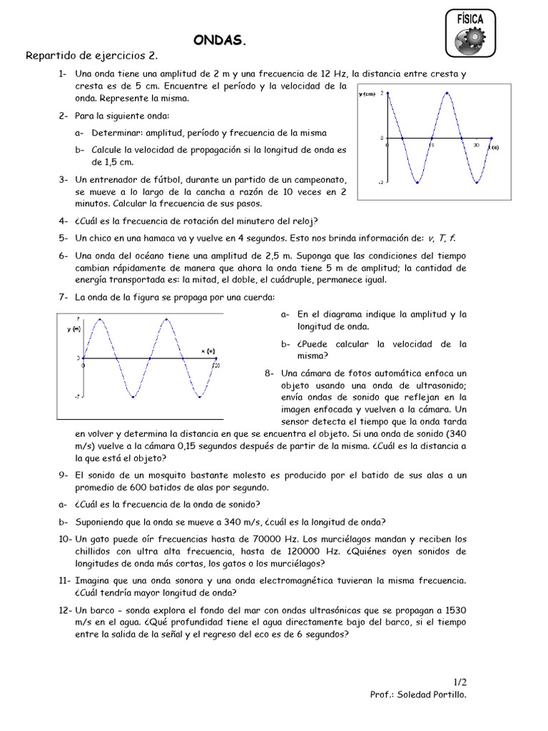 Ondas Repartido de Ejercicios 2 | PDF | Olas | Longitud de onda