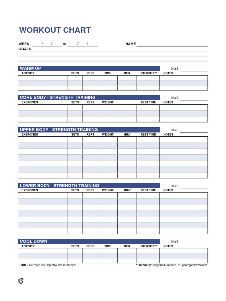 Personalized Workout Plan Chart | PDF