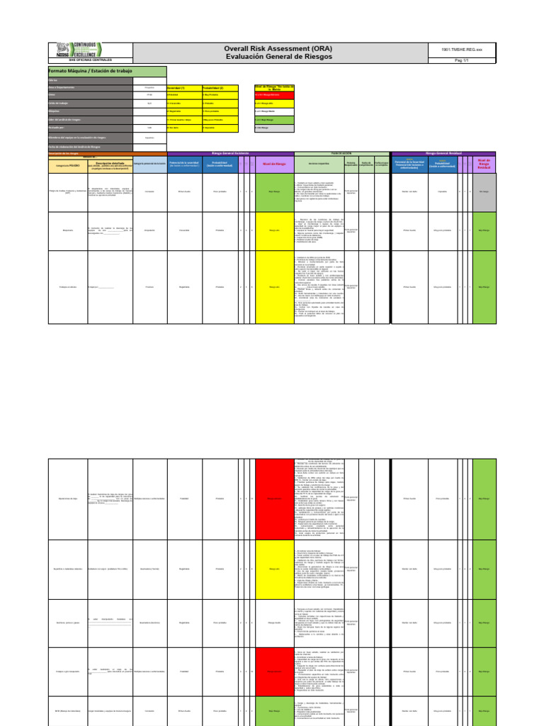 Copia de Overall Risk Assessment - ORA Maniobras de PtarPM | PDF ...