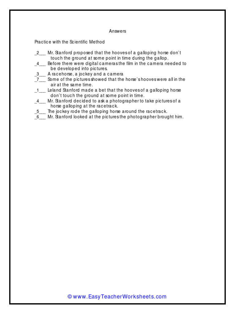 Answers Practice With The Scientific Method | PDF | Games & Activities