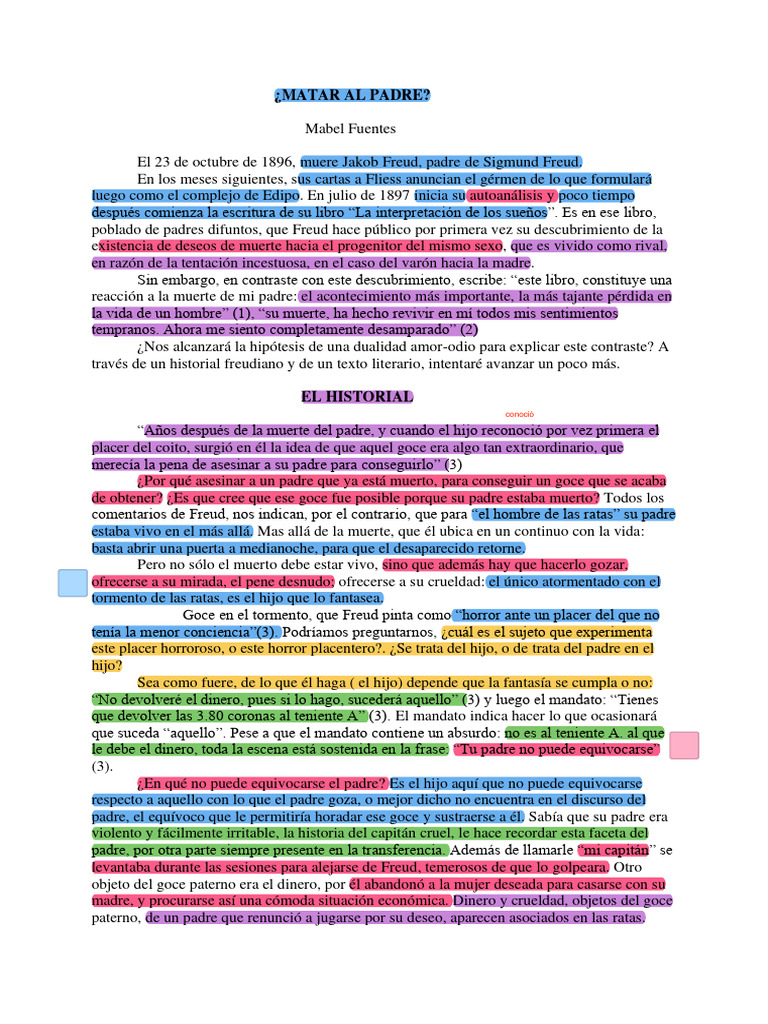 Matar Al Padre4 Pdf Sigmund Freud Felicidad