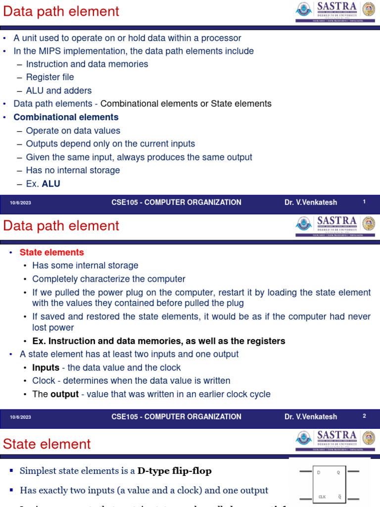 Data Path Elements in MIPS Architecture | PDF | Input/Output | Computer ...