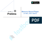 SBI PO Prelims Memory Based Paper (Held On 21 Nov 2021 Shift 2)