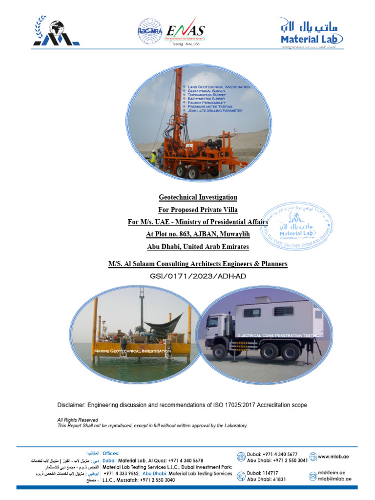 Geotechnical Investigation for Villa, Abu Dhabi | PDF | Earth Sciences ...