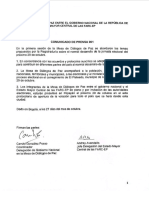 Comunicado Gobierno y Disidencias