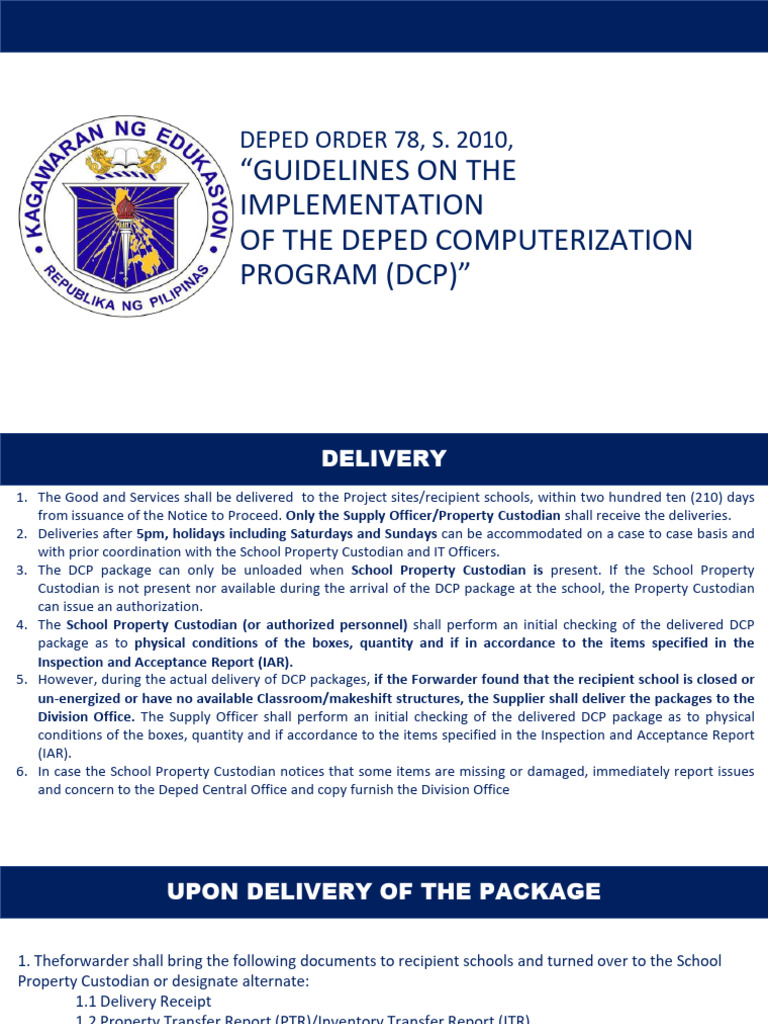 DCP Implementation Guidelines for Schools | PDF | Computers