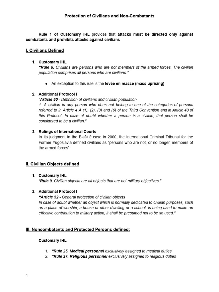 Civilian Protection in Armed Conflicts | PDF | Civilian | International ...