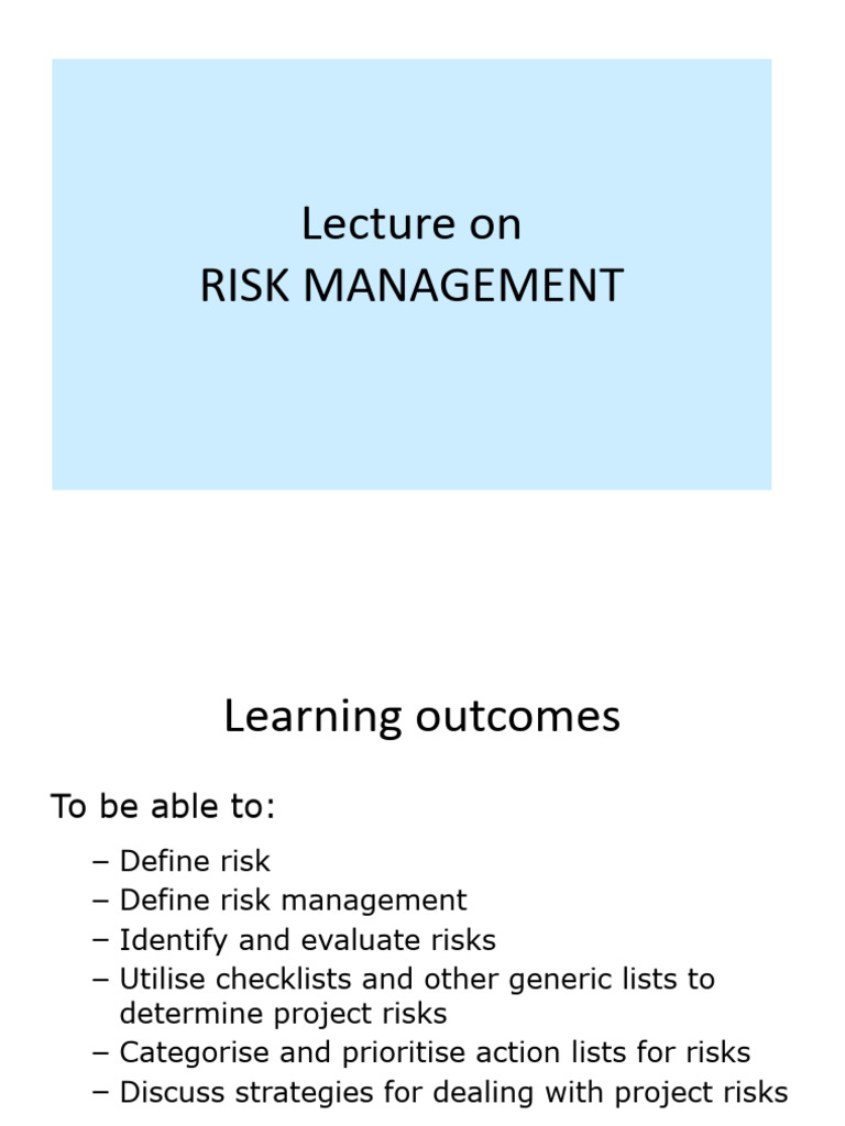 PDE4911 Risk Management V2 | PDF | Risk | Risk Management