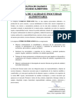 Politica de Calidad y Seguridad Alimentaria V 05