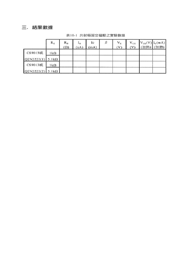 10 1實驗表格 | PDF