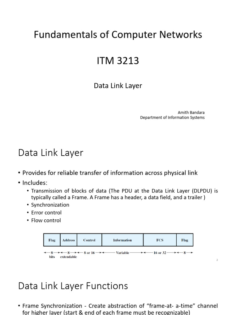 Lesson 04 Data Link Layer PDF