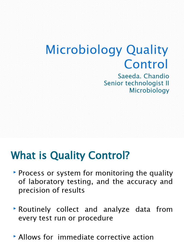 Microbiology Quality Control PDF