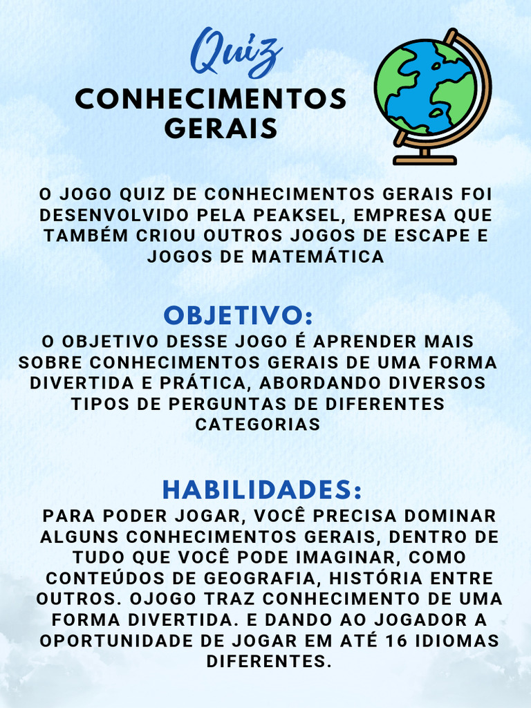 Cópia de Quiz de Conhecimentos Gerais | PDF