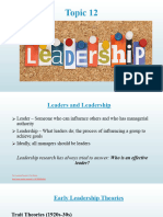 Topic 12 Leadership and Being Effective Leader
