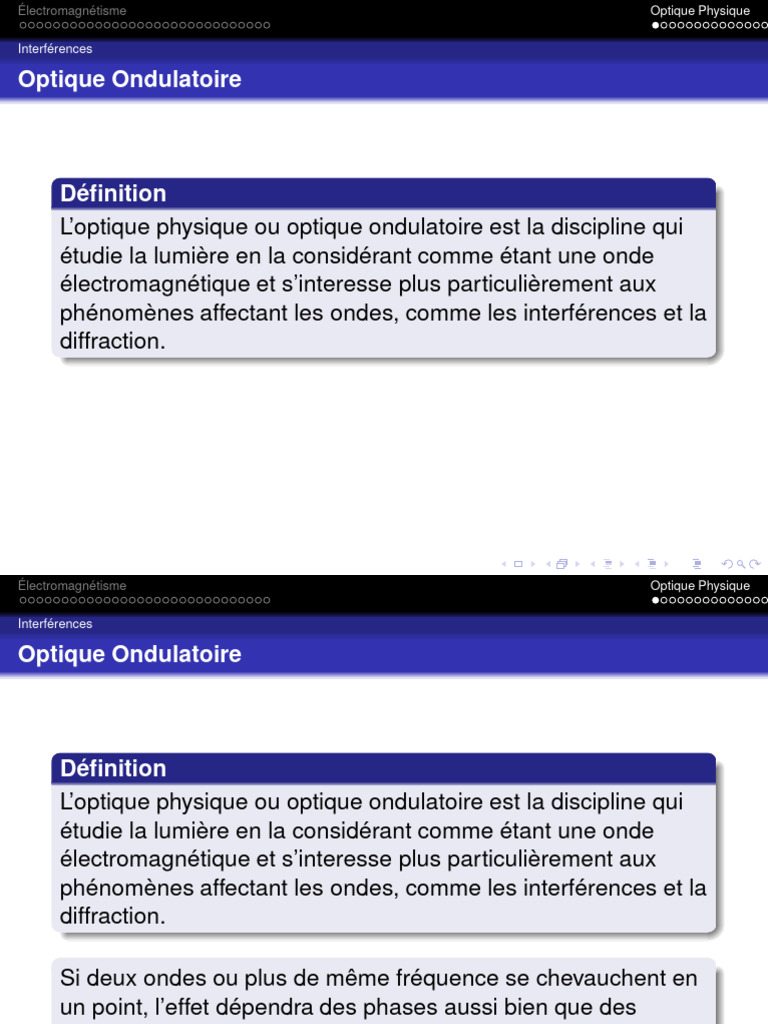 Optique Ondulatoire Définition L'optique Physique Ou Optique