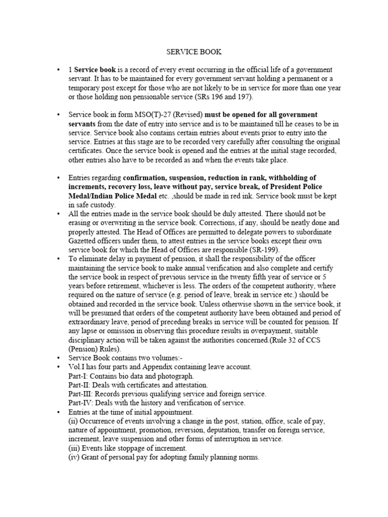 Government Employee Service Book Guide | PDF | Justice | Crime & Violence