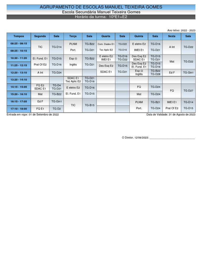 HorTurma 10 E1 E2 48 | PDF