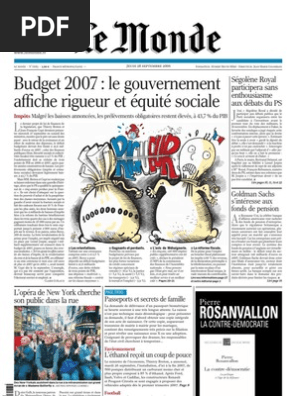 Le Monde 2006 09 Pdf Hezbollah Deficit Budgetaire
