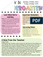 Kindergarten Newsletter 10-27-23