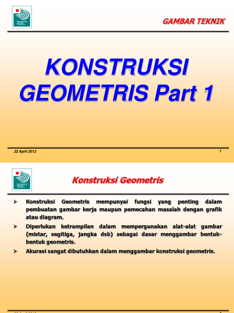 Gamtek Konstruksi Geometris Part 1 Mahasiswa 3 Gambar Teknik