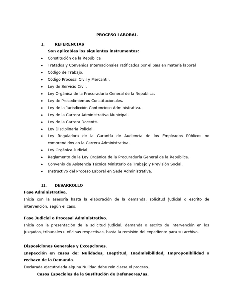 Proceso Laboral: Fases y Normativas | PDF | Finanzas y dinero