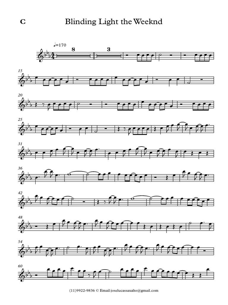 Blinding Light The Weeknd - C - Partitura Completa | PDF