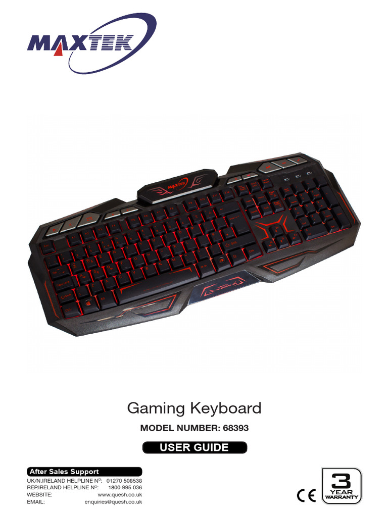 Gaming Keyboard176 PDF Computer Keyboard Windows 7