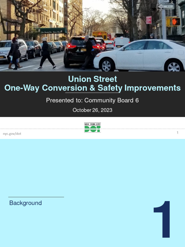 Union Street One-Way Conversion Plan | PDF